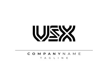 VSX Yaratıcı Eşsiz Modern Harf Logosu Tasarımı. Benzersiz bir harf dizaynına sahip stilize logo, soyut minimalist estetik ve modern cazibe sunar.
