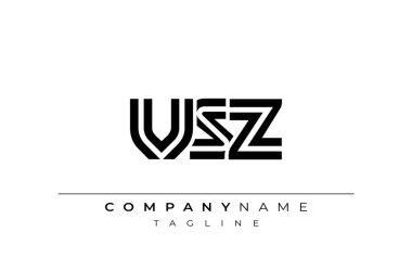 VSZ Yaratıcı Eşsiz Modern Harf Logosu Tasarımı. Benzersiz bir harf dizaynına sahip stilize logo, soyut minimalist estetik ve modern cazibe sunar.