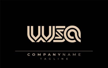 WSA Yaratıcı Eşsiz Modern Harf Logosu Tasarımı. Benzersiz bir harf dizaynına sahip stilize logo, soyut minimalist estetik ve modern cazibe sunar.
