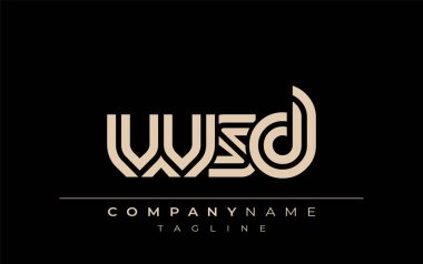 WSD Yaratıcı Eşsiz Modern Harf Logosu Tasarımı. Benzersiz bir harf dizaynına sahip stilize logo, soyut minimalist estetik ve modern cazibe sunar.