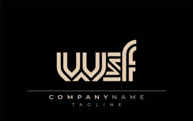 WSF Yaratıcı Eşsiz Modern Harf Logosu Tasarımı. Benzersiz bir harf dizaynına sahip stilize logo, soyut minimalist estetik ve modern cazibe sunar.