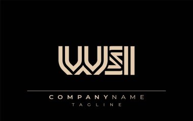 WSI Yaratıcı Eşsiz Modern Harf Logosu Tasarımı. Benzersiz bir harf dizaynına sahip stilize logo, soyut minimalist estetik ve modern cazibe sunar.