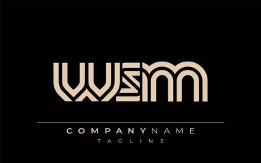WSM Yaratıcı Eşsiz Modern Harf Logosu Tasarımı. Benzersiz bir harf dizaynına sahip stilize logo, soyut minimalist estetik ve modern cazibe sunar.