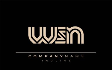 WSN Yaratıcı Eşsiz Modern Harf Logosu Tasarımı. Benzersiz bir harf dizaynına sahip stilize logo, soyut minimalist estetik ve modern cazibe sunar.