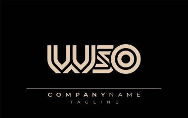 WSO Yaratıcı Eşsiz Modern Harf Logosu Tasarımı. Benzersiz bir harf dizaynına sahip stilize logo, soyut minimalist estetik ve modern cazibe sunar.