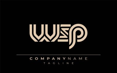 WSP Yaratıcı Eşsiz Modern Harf Logosu Tasarımı. Benzersiz bir harf dizaynına sahip stilize logo, soyut minimalist estetik ve modern cazibe sunar.