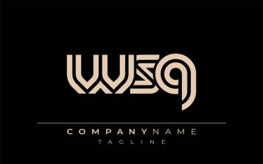 WSQ Yaratıcı Eşsiz Modern Harf Logosu Tasarımı. Benzersiz bir harf dizaynına sahip stilize logo, soyut minimalist estetik ve modern cazibe sunar.