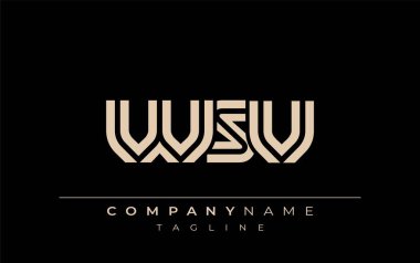 WSV Yaratıcı Eşsiz Modern Harf Logosu Tasarımı. Benzersiz bir harf dizaynına sahip stilize logo, soyut minimalist estetik ve modern cazibe sunar.