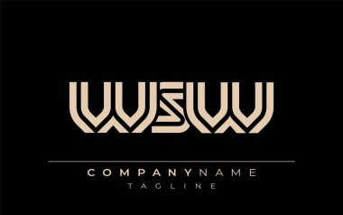 WSW Yaratıcı Eşsiz Modern Harf Logosu Tasarımı. Benzersiz bir harf dizaynına sahip stilize logo, soyut minimalist estetik ve modern cazibe sunar.