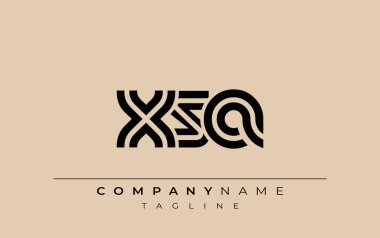 XSA Yaratıcı Eşsiz Modern Harf Logosu Tasarımı. Benzersiz bir harf dizaynına sahip stilize logo, soyut minimalist estetik ve modern cazibe sunar.