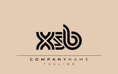 XSB Yaratıcı Eşsiz Modern Harf Logosu Tasarımı. Benzersiz bir harf dizaynına sahip stilize logo, soyut minimalist estetik ve modern cazibe sunar.