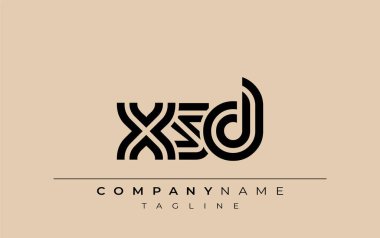 XSD Yaratıcı Eşsiz Modern Harf Logosu Tasarımı. Benzersiz bir harf dizaynına sahip stilize logo, soyut minimalist estetik ve modern cazibe sunar.