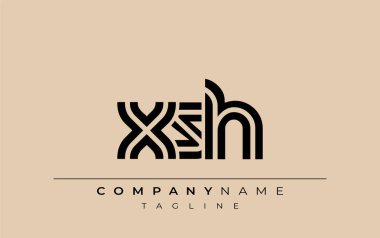 XSH Yaratıcı Eşsiz Modern Harf Logosu Tasarımı. Benzersiz bir harf dizaynına sahip stilize logo, soyut minimalist estetik ve modern cazibe sunar.