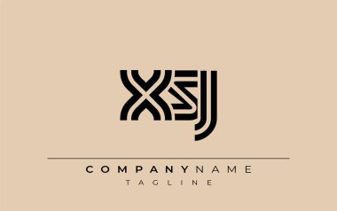 XSJ Yaratıcı Eşsiz Modern Harf Logosu Tasarımı. Benzersiz bir harf dizaynına sahip stilize logo, soyut minimalist estetik ve modern cazibe sunar.