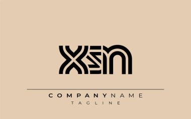 XSN Yaratıcı Eşsiz Modern Harf Logosu Tasarımı. Benzersiz bir harf dizaynına sahip stilize logo, soyut minimalist estetik ve modern cazibe sunar.