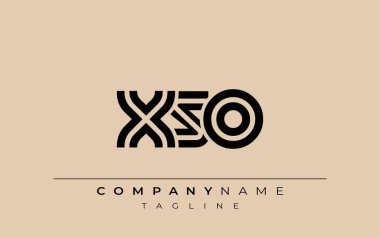 XSO Yaratıcı Eşsiz Modern Harf Logosu Tasarımı. Benzersiz bir harf dizaynına sahip stilize logo, soyut minimalist estetik ve modern cazibe sunar.