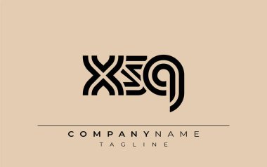 XSQ Yaratıcı Eşsiz Modern Harf Logosu Tasarımı. Benzersiz bir harf dizaynına sahip stilize logo, soyut minimalist estetik ve modern cazibe sunar.