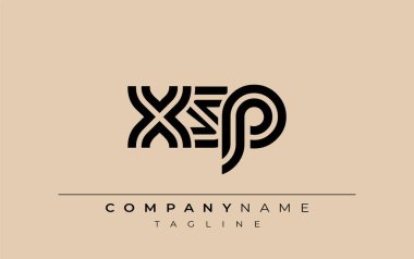 XSP Yaratıcı Eşsiz Modern Harf Logosu Tasarımı. Benzersiz bir harf dizaynına sahip stilize logo, soyut minimalist estetik ve modern cazibe sunar.