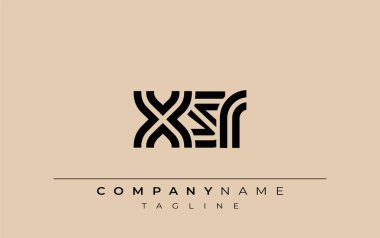 XSR Yaratıcı Eşsiz Modern Harf Logosu Tasarımı. Benzersiz bir harf dizaynına sahip stilize logo, soyut minimalist estetik ve modern cazibe sunar.