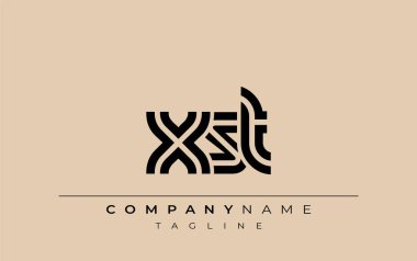 XST Yaratıcı Eşsiz Modern Harf Logosu Tasarımı. Benzersiz bir harf dizaynına sahip stilize logo, soyut minimalist estetik ve modern cazibe sunar.