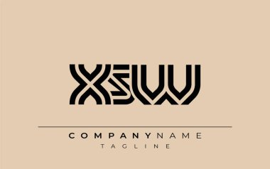 XSW Yaratıcı Eşsiz Modern Harf Logosu Tasarımı. Benzersiz bir harf dizaynına sahip stilize logo, soyut minimalist estetik ve modern cazibe sunar.