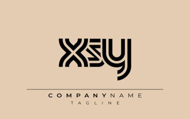 XSY Yaratıcı Eşsiz Modern Harf Logosu Tasarımı. Benzersiz bir harf dizaynına sahip stilize logo, soyut minimalist estetik ve modern cazibe sunar.