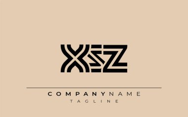 XSZ Yaratıcı Eşsiz Modern Harf Logosu Tasarımı. Benzersiz bir harf dizaynına sahip stilize logo, soyut minimalist estetik ve modern cazibe sunar.