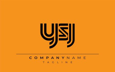 YSJ Yaratıcı Eşsiz Modern Harf Logosu Tasarımı. Benzersiz bir harf dizaynına sahip stilize logo, soyut minimalist estetik ve modern cazibe sunar.