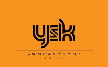 YSK Yaratıcı Eşsiz Modern Harf Logosu Tasarımı. Benzersiz bir harf dizaynına sahip stilize logo, soyut minimalist estetik ve modern cazibe sunar.