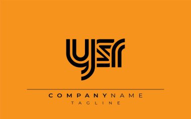 YSR Yaratıcı Eşsiz Modern Harf Logosu Tasarımı. Benzersiz bir harf dizaynına sahip stilize logo, soyut minimalist estetik ve modern cazibe sunar.