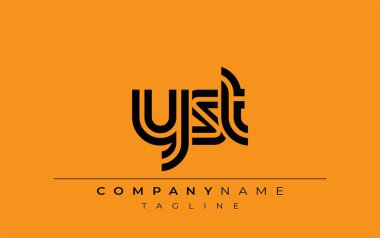 YST Yaratıcı Eşsiz Modern Harf Logosu Tasarımı. Benzersiz bir harf dizaynına sahip stilize logo, soyut minimalist estetik ve modern cazibe sunar.