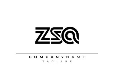 ZSA Yaratıcı Eşsiz Modern Harf Logosu Tasarımı. Benzersiz bir harf dizaynına sahip stilize logo, soyut minimalist estetik ve modern cazibe sunar.