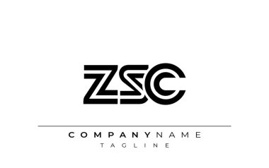 ZSC Yaratıcı Eşsiz Modern Harf Logosu Tasarımı. Benzersiz bir harf dizaynına sahip stilize logo, soyut minimalist estetik ve modern cazibe sunar.