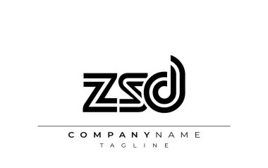 ZSD Yaratıcı Eşsiz Modern Harf Logosu Tasarımı. Benzersiz bir harf dizaynına sahip stilize logo, soyut minimalist estetik ve modern cazibe sunar.