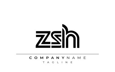 ZSH Yaratıcı Eşsiz Modern Harf Logosu Tasarımı. Benzersiz bir harf dizaynına sahip stilize logo, soyut minimalist estetik ve modern cazibe sunar.
