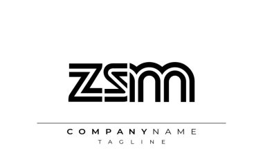 ZSM Yaratıcı Eşsiz Modern Harf Logosu Tasarımı. Benzersiz bir harf dizaynına sahip stilize logo, soyut minimalist estetik ve modern cazibe sunar.