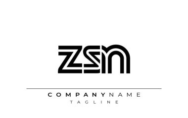 ZSN Yaratıcı Eşsiz Modern Harf Logosu Tasarımı. Benzersiz bir harf dizaynına sahip stilize logo, soyut minimalist estetik ve modern cazibe sunar.