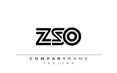ZSO Yaratıcı Eşsiz Modern Harf Logosu Tasarımı. Benzersiz bir harf dizaynına sahip stilize logo, soyut minimalist estetik ve modern cazibe sunar.