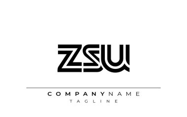 ZSU Yaratıcı Eşsiz Modern Harf Logosu Tasarımı. Benzersiz bir harf dizaynına sahip stilize logo, soyut minimalist estetik ve modern cazibe sunar.