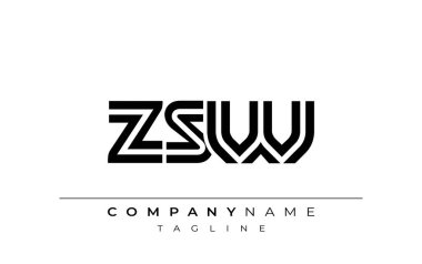 ZSW Yaratıcı Eşsiz Modern Harf Logosu Tasarımı. Benzersiz bir harf dizaynına sahip stilize logo, soyut minimalist estetik ve modern cazibe sunar.