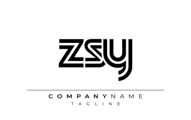 ZSY Yaratıcı Eşsiz Modern Harf Logosu Tasarımı. Benzersiz bir harf dizaynına sahip stilize logo, soyut minimalist estetik ve modern cazibe sunar.