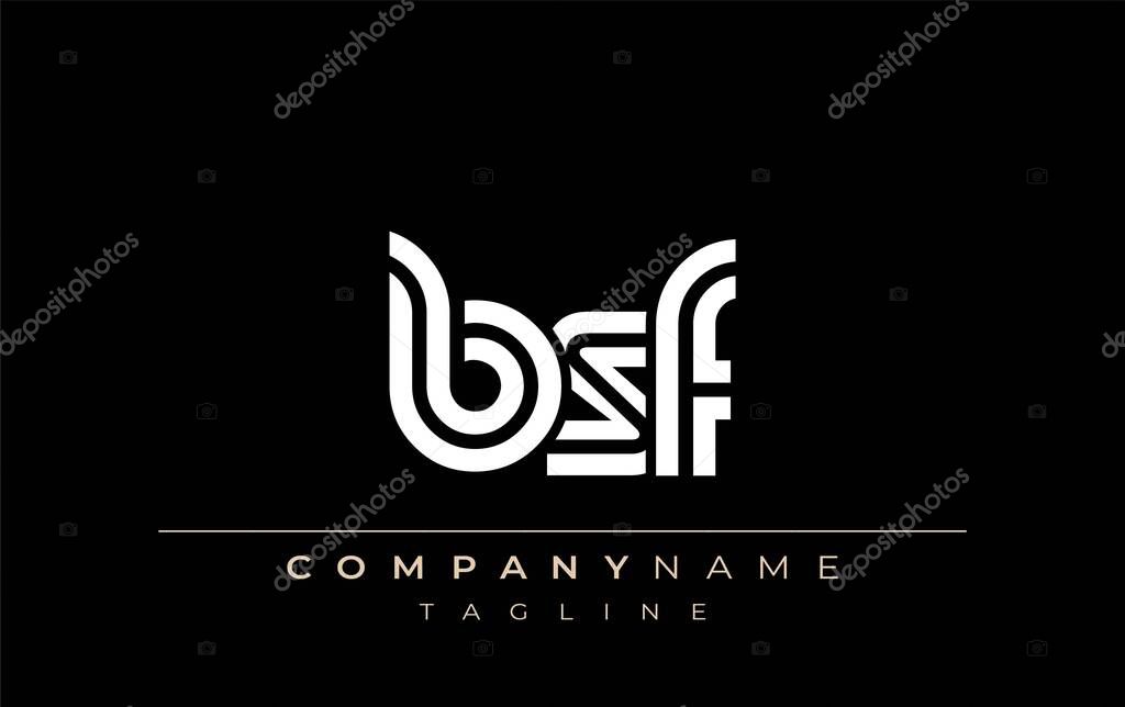 BSF Creative Unique Modern Letter Logo Design. Stylized logo featuring a unique letter design, presenting abstract minimalist aesthetics and modern appeal.