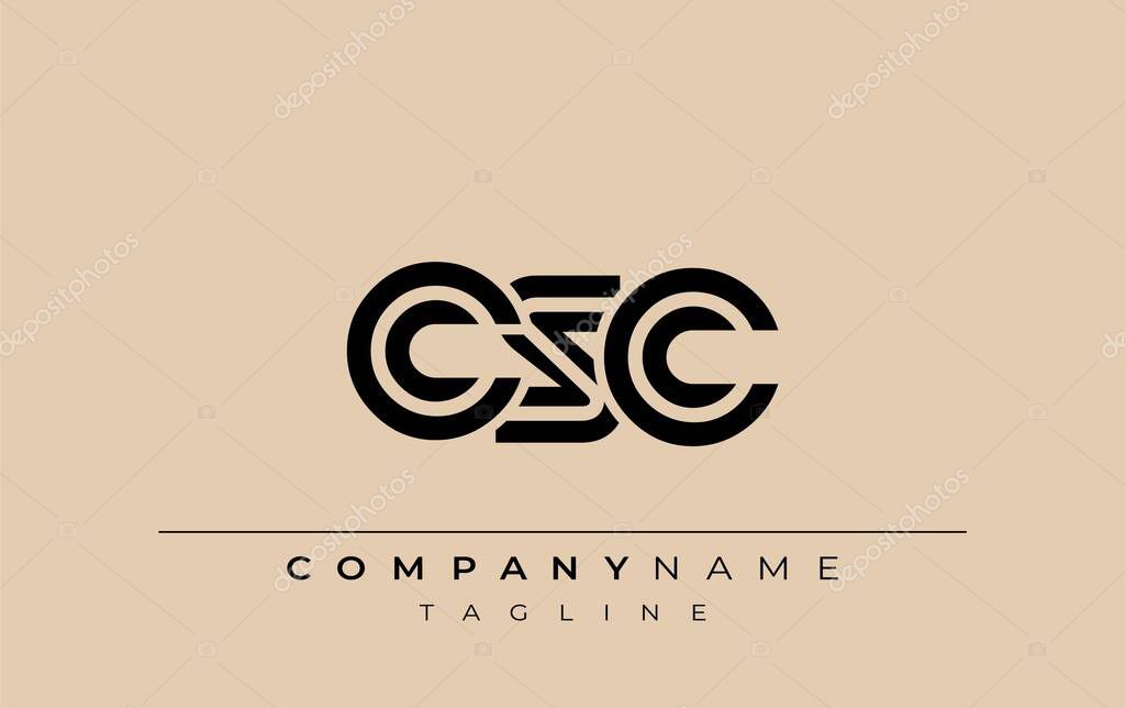 CSC Creative Unique Modern Letter Logo Design. Stylized logo featuring a unique letter design, presenting abstract minimalist aesthetics and modern appeal.