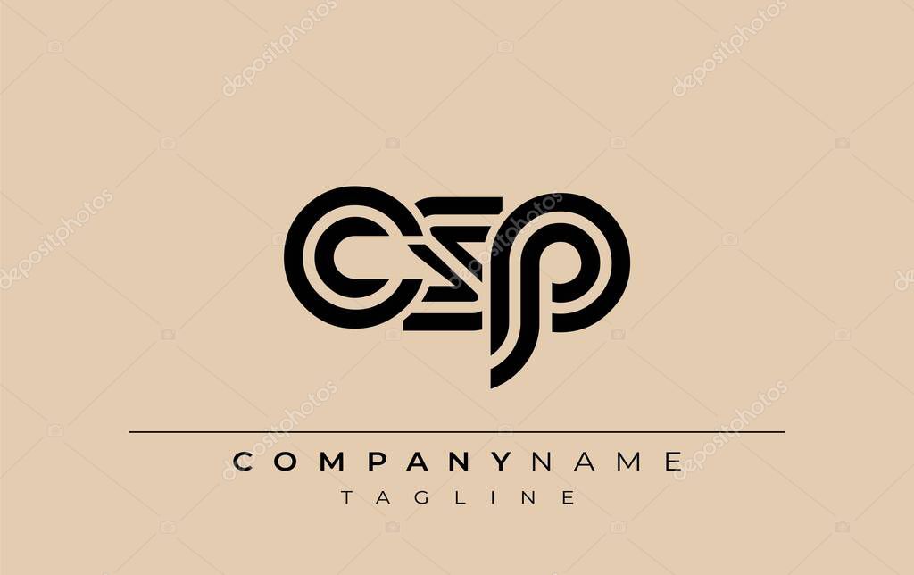 CSP Creative Unique Modern Letter Logo Design. Stylized logo featuring a unique letter design, presenting abstract minimalist aesthetics and modern appeal.