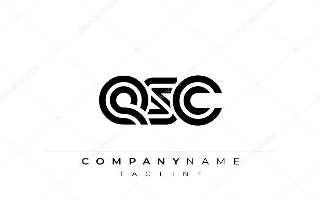 ESC Creative Unique Modern Letter Logo Design. Stylized logo featuring a unique letter design, presenting abstract minimalist aesthetics and modern appeal.