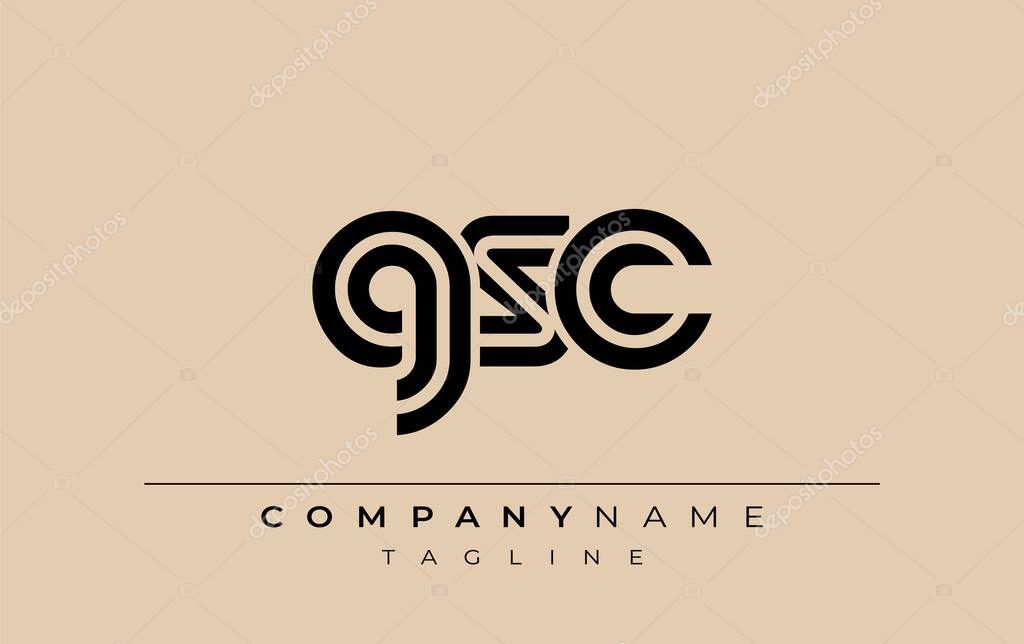 GSC Creative Unique Modern Letter Logo Design. Stylized logo featuring a unique letter design, presenting abstract minimalist aesthetics and modern appeal.