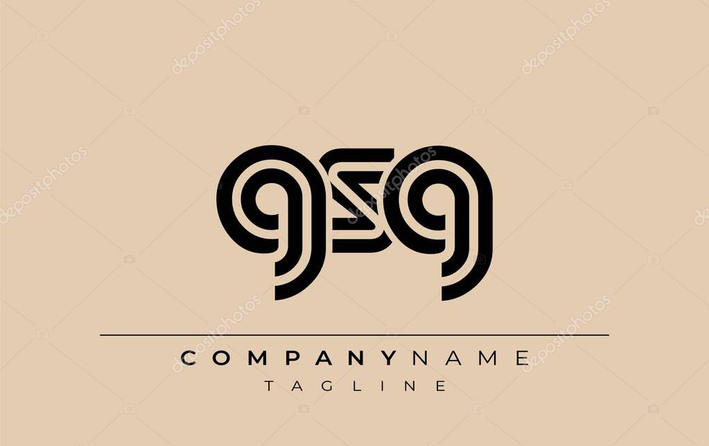 GSG Creative Unique Modern Letter Logo Design. Stylized logo featuring a unique letter design, presenting abstract minimalist aesthetics and modern appeal.