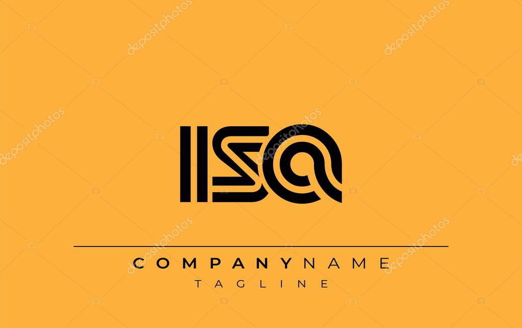 ISA Creative Unique Modern Letter Logo Design. Stylized logo featuring a unique letter design, presenting abstract minimalist aesthetics and modern appeal.