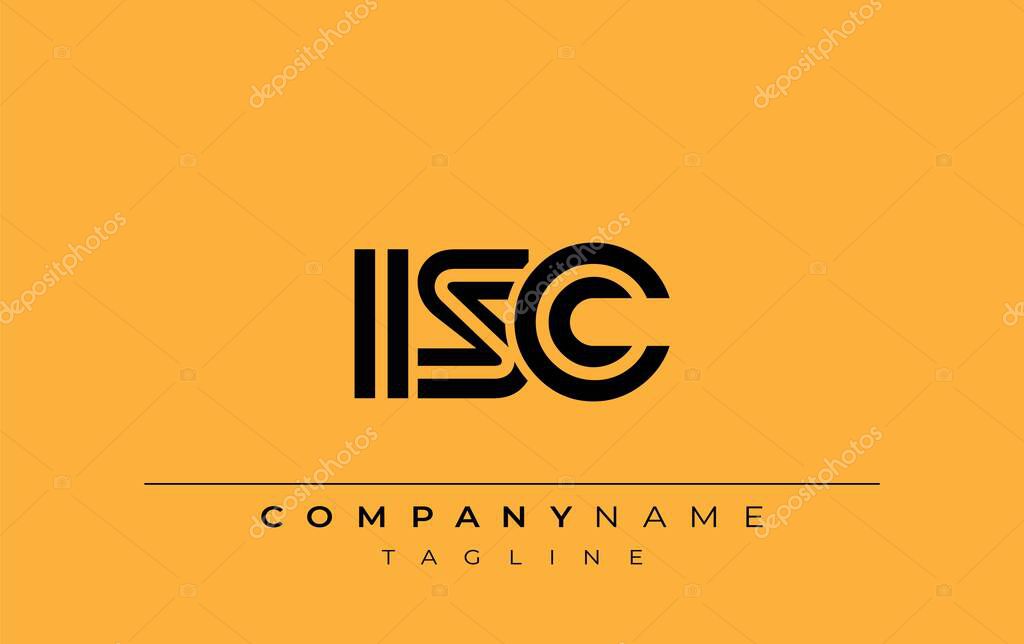 ISC Creative Unique Modern Letter Logo Design. Stylized logo featuring a unique letter design, presenting abstract minimalist aesthetics and modern appeal.