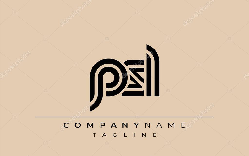 PSL Creative Unique Modern Letter Logo Design. Stylized logo featuring a unique letter design, presenting abstract minimalist aesthetics and modern appeal.